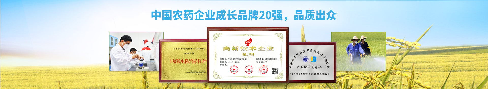 盈辉-中国农药企业成长品牌20强